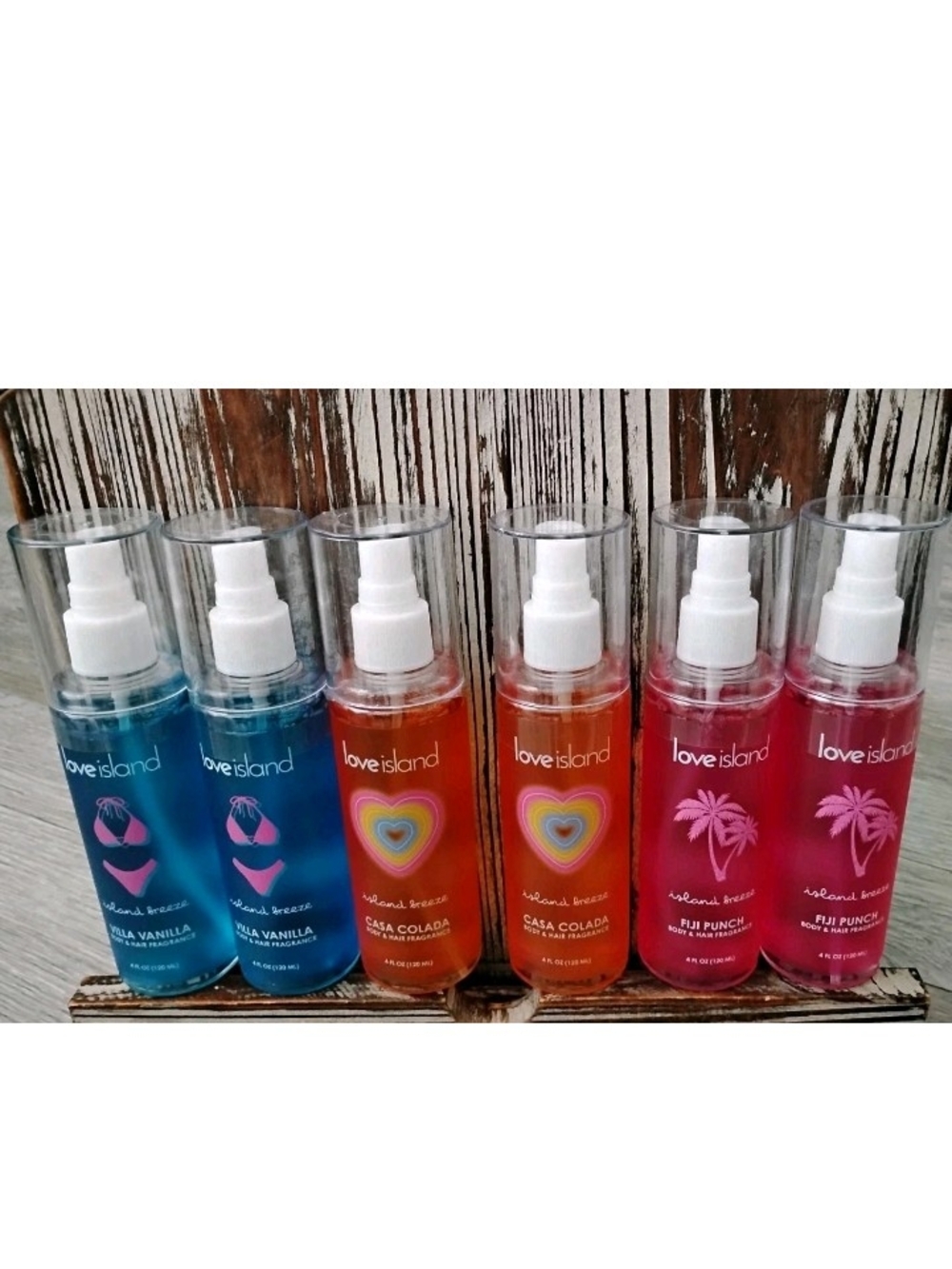 Share LOT of 6 Love Island Body & Hair Fragrance 4FL OZ Each 3 Different Scents